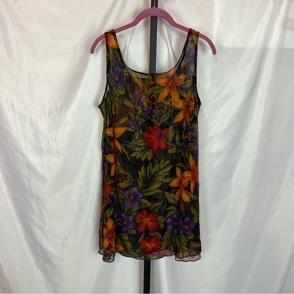 Longitude Vintage Sheer Floral Tank Top, size Large - Picture 6 of 6